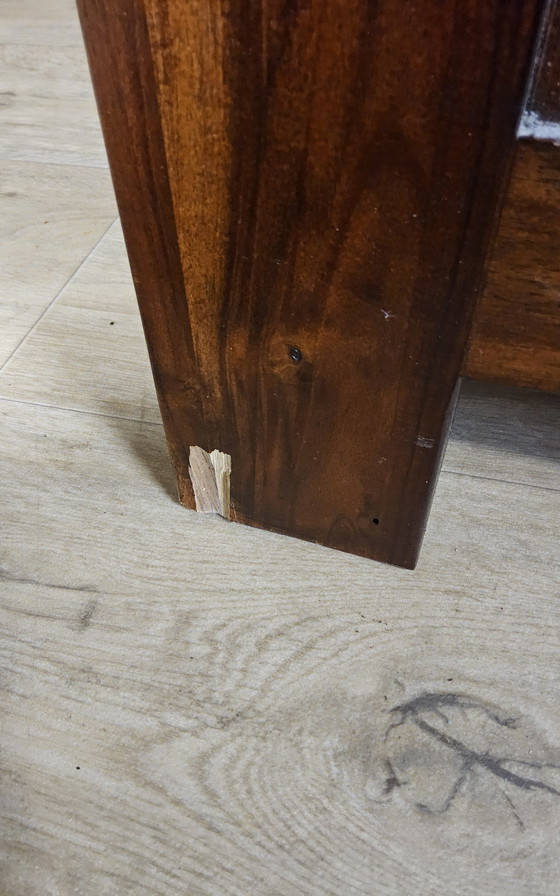 Image 1 of 2x Kolonialstil-Vitrinenschrank aus Holz mit Schublade / Porzellanschrank / Bücherregal / Barschrank