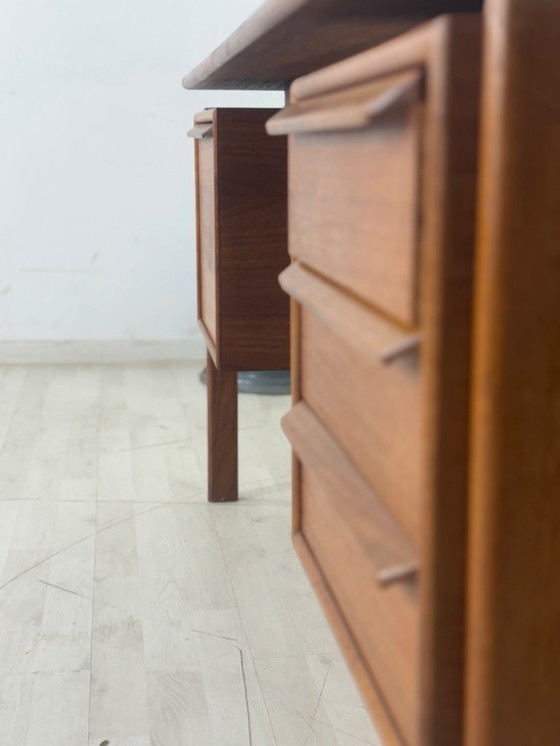 Image 1 of Danish teak desk freestanding office desk Henning Kjaernulf