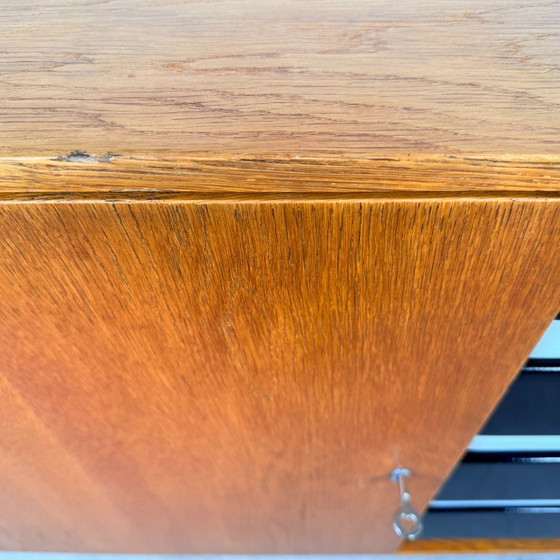 Image 1 of Credenza U458 di Jiří Jiroutek, nera con cassetti bianchi