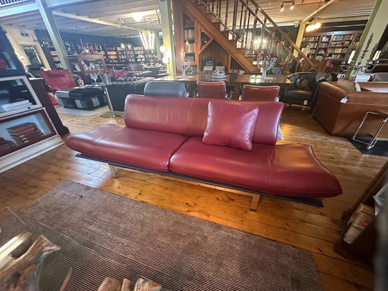 De Sede design sofa DS 140, De Sede DS140, 2 seaters, Leather, Metal, Red, Modern (photo 6 of 15)