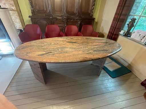 Table de salle à manger en granit + 6 chaises
