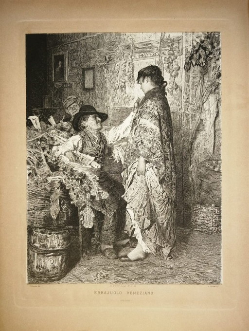 Erbajuolo Veneziano-gravure door C. Turletti 1879