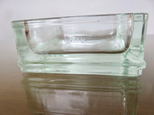 Bloque de vidrio, cenicero, bandeja para baratijas, grabado "LUMAX" – decoratieve objecten, Glass