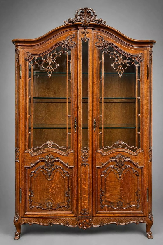 Vitrinekast in Regency-stijl. – Vitrinekasten, Wood, Hollywood Regency (photo 7 of 7)