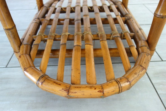 Image 1 of Vintage coffee table in bamboo and woven wicker