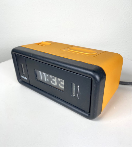 Image 1 of Vintage Philips Flip Clock Alarm HR 5272 - 1970s Retro Tabletop Clocks & Home Decor Accents