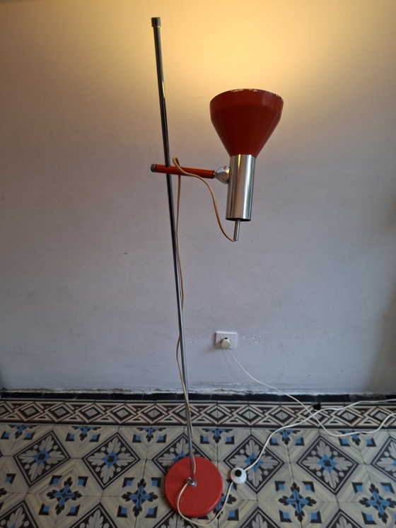 Orange vintage Floor light, seventies – Metal (photo 3 of 9)