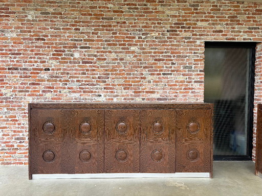 Brutalist cabinets in wenge, 1970s