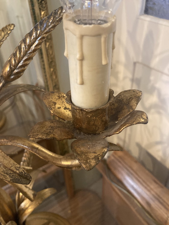 Image 1 of Lámpara de mesa original de Hans Kögl Weizengarbe, pátina Hollywood Regency