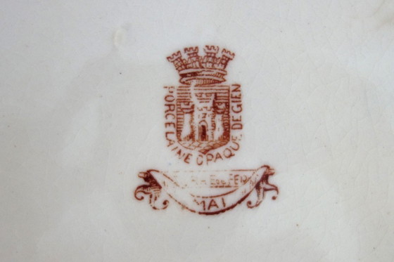 Image 1 of 2 compotiers Terre De Fer Gien modèle Mai vers 1900