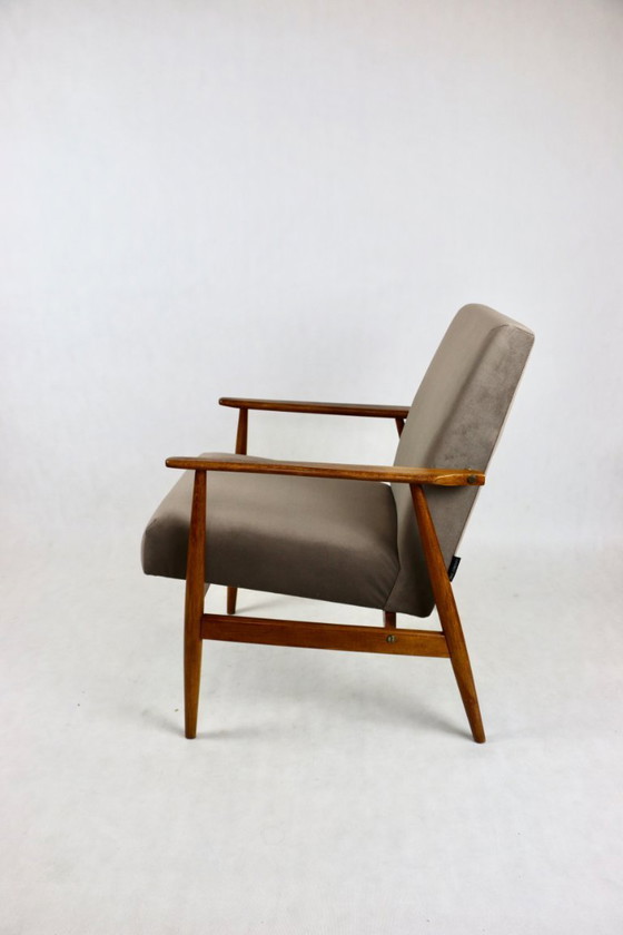 Image 1 of Sedia Fox Lis in velluto marrone cioccolato chiaro, anni '70