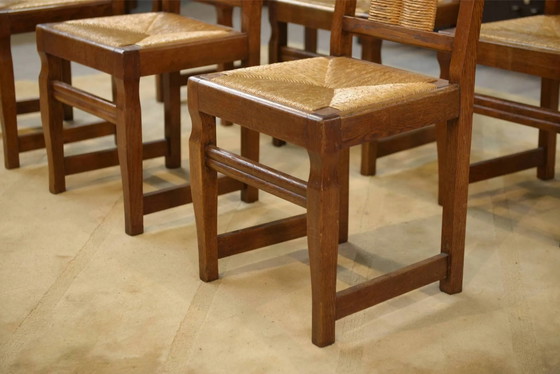 Lot de 6 chaises brutalistes des années 1950. – Chaises de salle à manger (photo 7 of 14)