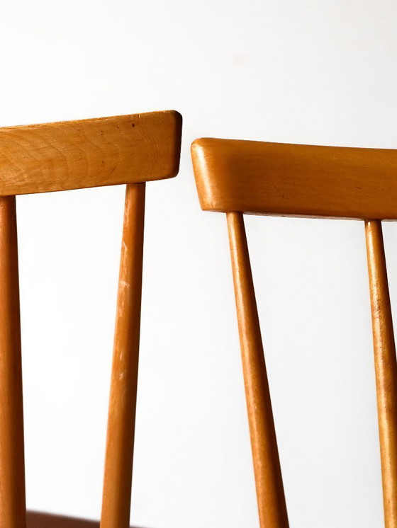 Image 1 of Paar skandinavische Stühle aus Buche und Teakholz aus den 1950er/60er Jahren, Typ Pinstol