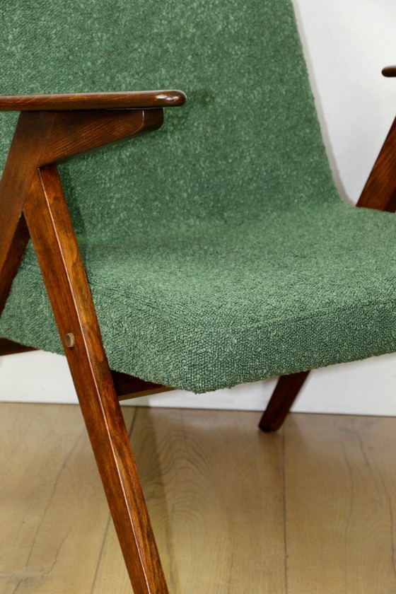 Image 1 of Poltrona Bunny, anni '70, bouclé verde, di J. Chierowski - 2 pezzi disponibili