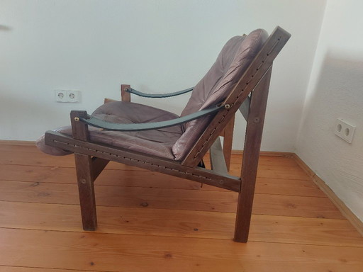 Vintage Torbjørn Afdal pour Bruksbo Hunter Fauteuil Safari années 60/70