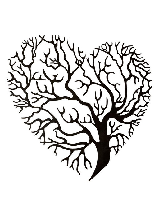 Arbre de Vie en forme de cœur, grand format, 62 cm