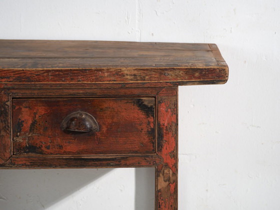Consolle cinese antica con cassetti in legno laccato – Cina, circa 1900 – Console, Iron, Industrieel (photo 36 of 40)