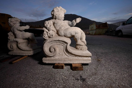 Late 19th Century Italian Carved Stone Putto – Sculpture, Vintage (photo 23 of 39)