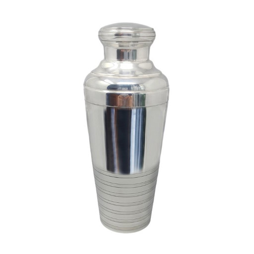 Impresionante coctelera Art Déco plateada de los años 30. Fabricada en Francia. – tafelaccessoires, Silver