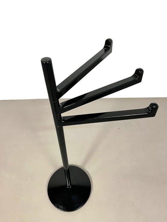 Image 1 of Porte-serviettes noir de Makio Hasuike pour Gedy, Italie, années 1970.