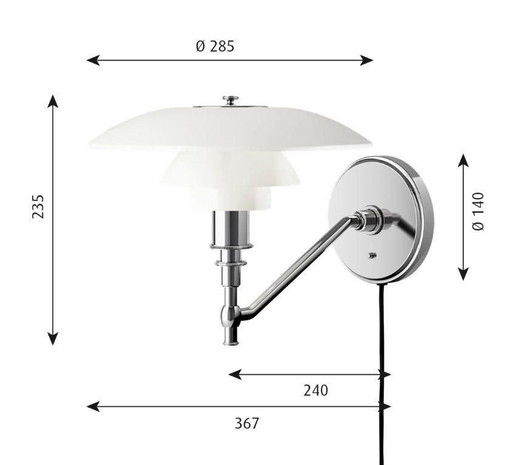 Louis Poulsen ph 3-2 Parete di vetro 40w inc, cl ||