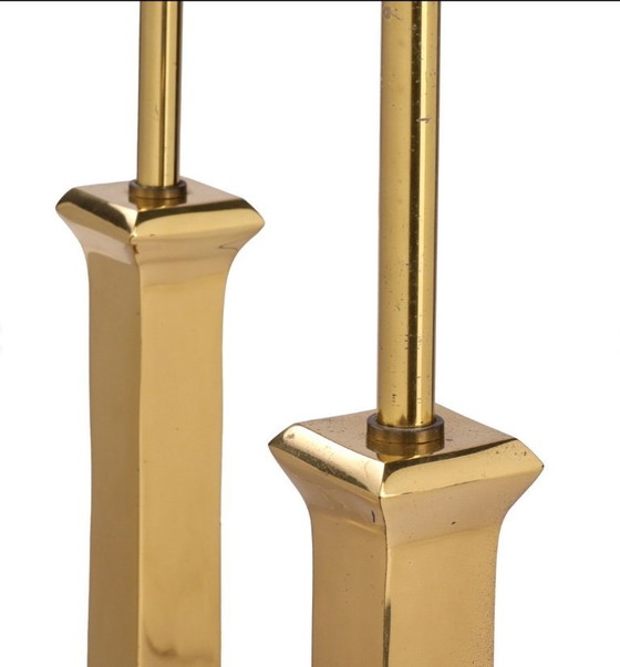 Image 1 of Par de lámparas de mesa de latón, años 70