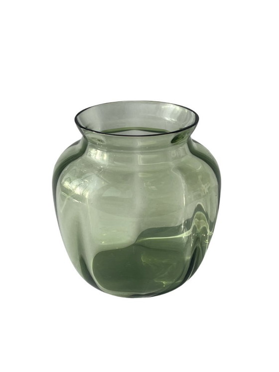 Image 1 of Niederländisches Design - A.D. Copier Optics Vase Grün (Glasfabrik Leerdam)