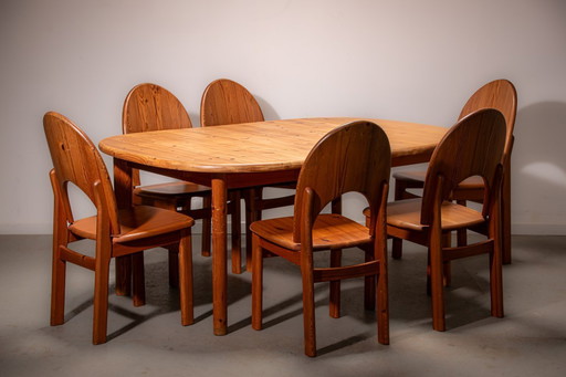 Ensemble de salle à manger en pin danois. Circa. 1990