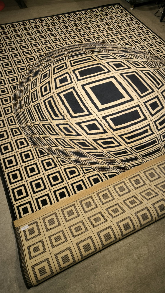 Image 1 of Tappeto Op-Art "Vega" nello stile di Vasarely, anni '70