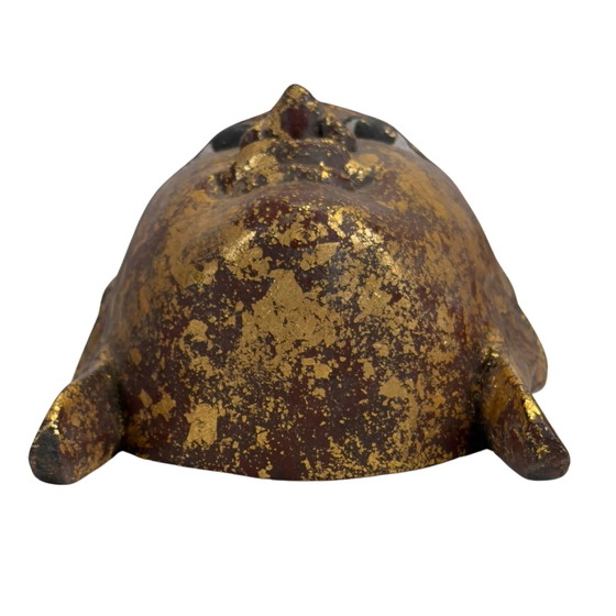 19e-eeuws Birmaans Verguld Houten Boeddha Voorhoofd – Ava Stijl (20.5 cm) – Beeldhouwkunst, Wood, Glass (photo 5 of 6)