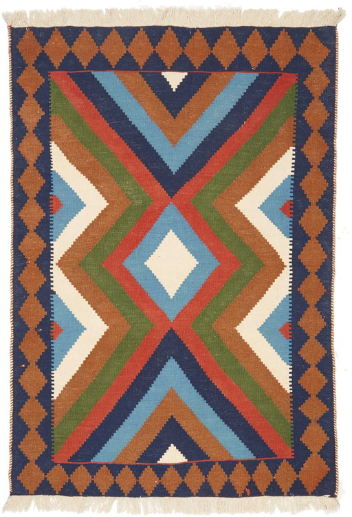 Kilim Persia Qashqai -Tessuto a mano- Oggetto da collezione- 145 x 100 cm N. 448817