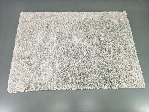 Tappeto danese in lana a pelo lungo di C. Olesen, grigio chiaro, anni '90