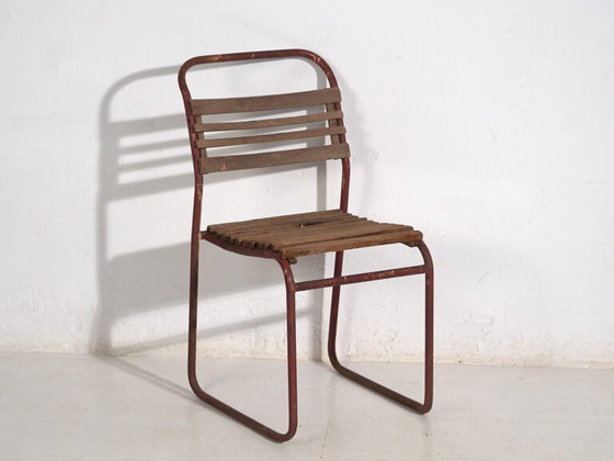 Chaises de jardin rouges antiques (env. 1920). Lot de 2 pièces #16 – Wood, Iron (photo 23 of 40)