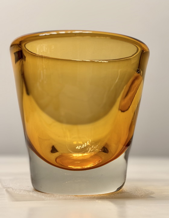 Image 1 of Golden Amber Murano Sommerso Tray / Vase