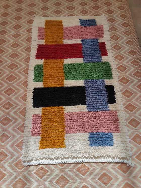Alfombra de pasillo tradicional con estampado colorido, hecha a medida, 75/300 cm – Aime Té, Wool (photo 9 of 9)