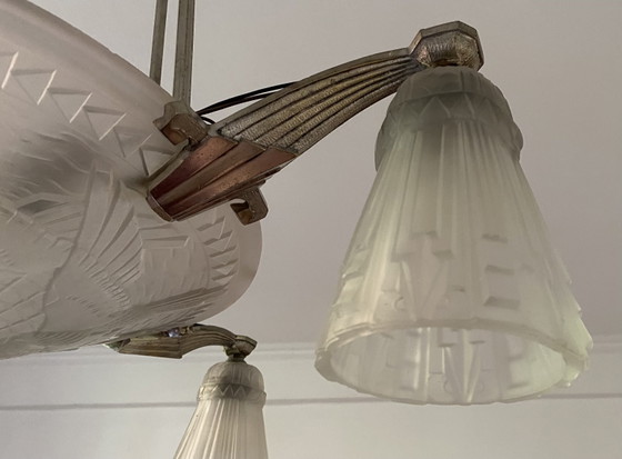 Image 1 of Art Deco hanging lamp 20s Made in Frace