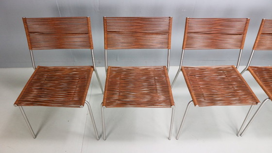 Image 1 of Satz von 6 Esszimmerstühlen "Miss B" von Tito Agnoli für Bonacina, Italien