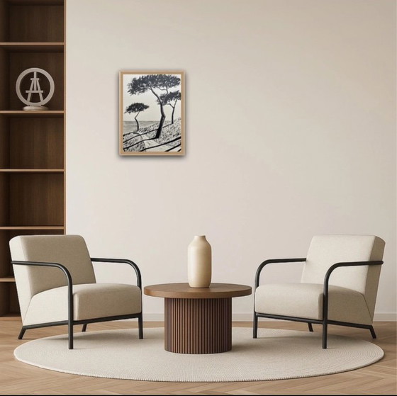 Image 1 of Oost-Indische inkt op natuurpapier. Formaat 40x30cm.