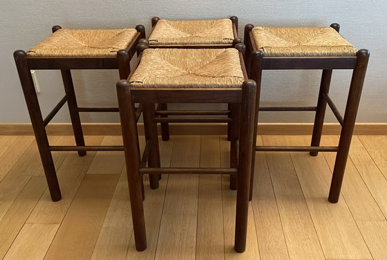 Tabourets de bar vintage – Rattan, Wood (photo 4 of 5)