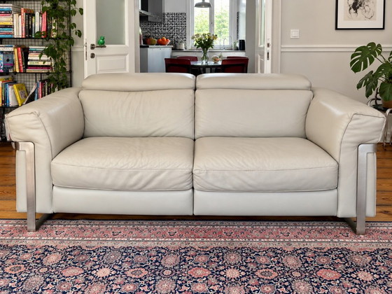 2 Natuzzi Italia Ledersofas – 3-5 Sitzer Sofas, Leather, Metal (photo 6 of 8)