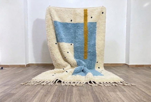 Handgewebter traditioneller Berber-Teppich aus Naturwolle, handgefertigt, Größe 2/3 m