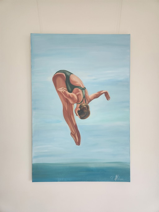Beautiful Original Painting "In volo N°3" – Hiletia Romano (2023) with Certificate