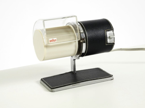 Image 1 of Raro ventilatore da tavolo originale BRAUN HL 1 del 1961, disegnato da Reinhold Weiss, con finitura in pelle.