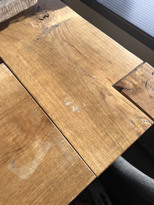 Oud eiken eettafel 