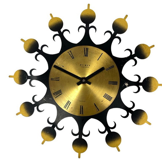 Orologio da parete elettronico "Sole" di Weimar - Realizzato in metallo, anni '70, funzionante. (photo 3 of 9)