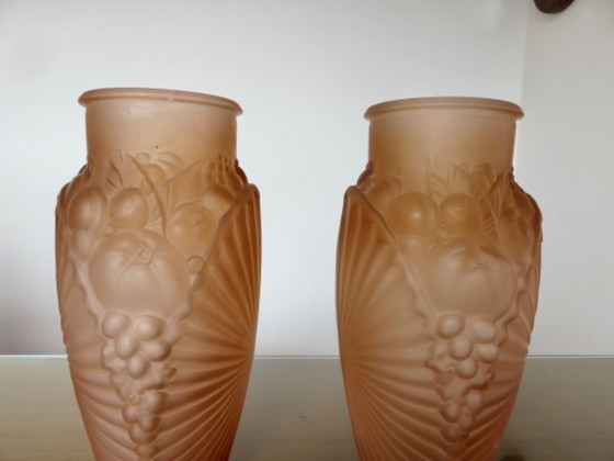 Coppia di Vasi Art Déco, Firmati Souchon Neuvesel, Francia, 1940 – Glass (photo 3 of 11)