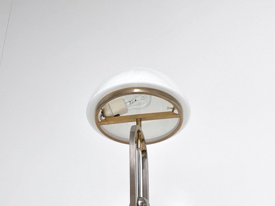 Lampada da tavolo Art Déco con vetro opalino bianco e pendolo decorativo, Lampade da tavolo, Metallo, Modern (foto 12 di 12)