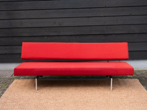 Canapé-lit vintage | Méridienne rouge | Rétro