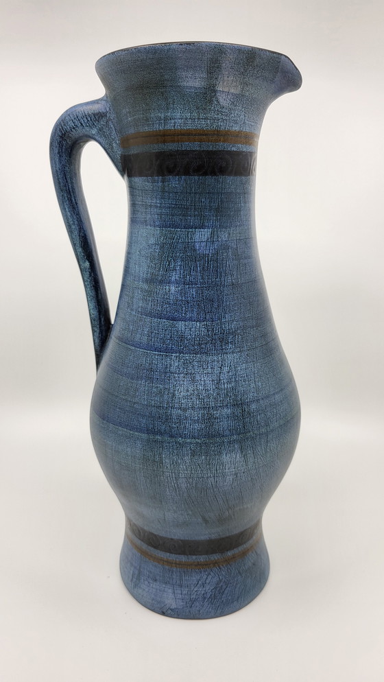 Image 1 of Jarra de cerámica azul Jean de Lespinasse Francia Circa 1950