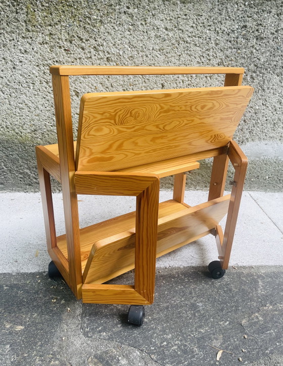 Vintage Scandinavische opklapbare serveerwagen (jaren 70) – Wood (photo 3 of 11)